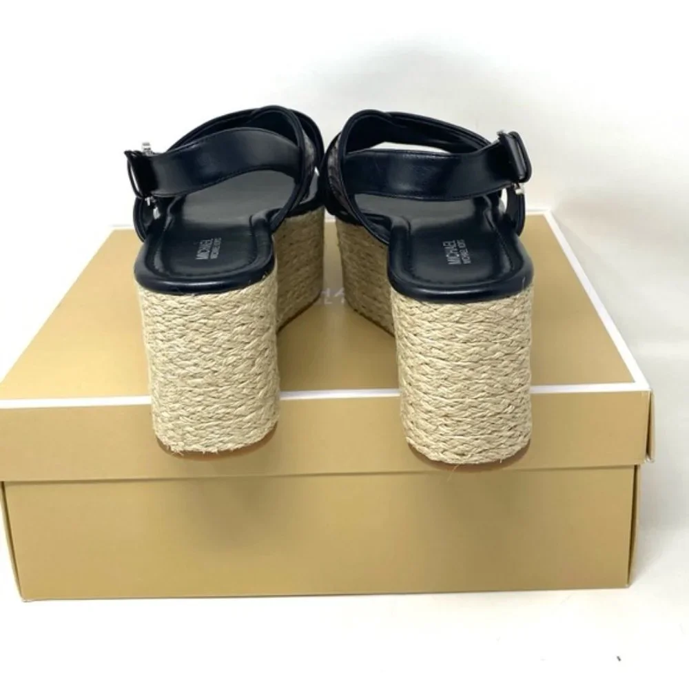 💖MEGA SALE💖Michael Kors Women's Size Sandal Jodi Mid Wedge Leather 40S8JOFS1E - Picture 4 of 15